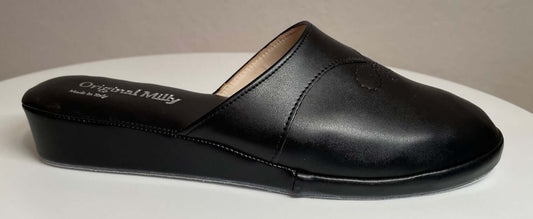 3200 Ecopelle Nero Suola Bufalo Ciabatte da camera Donna Original Milly Made in Italy