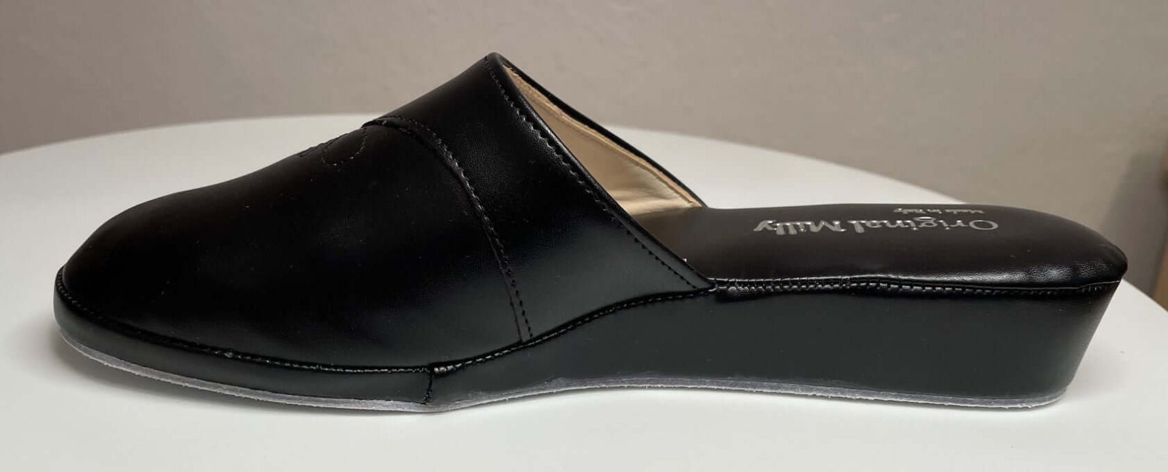 3200 Ecopelle Nero Suola Bufalo Ciabatte da camera Donna Original Milly Made in Italy