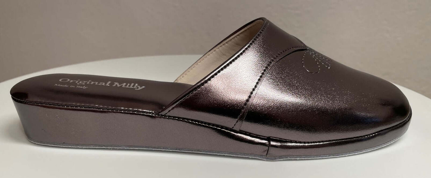 3200 Ecopelle Piombo Suola Bufalo Ciabatte da camera Donna Original Milly Made in Italy