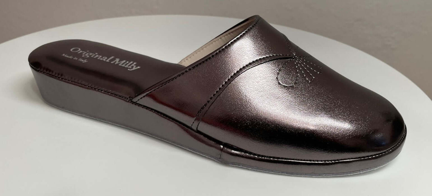 3200 Ecopelle Piombo Suola Bufalo Ciabatte da camera Donna Original Milly Made in Italy