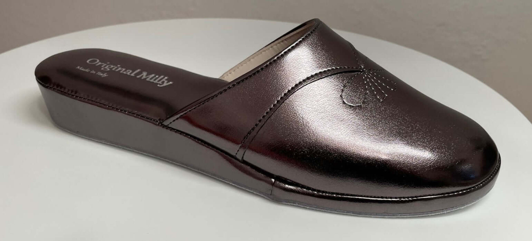 3200 Ecopelle Piombo Suola Bufalo Ciabatte da camera Donna Original Milly Made in Italy