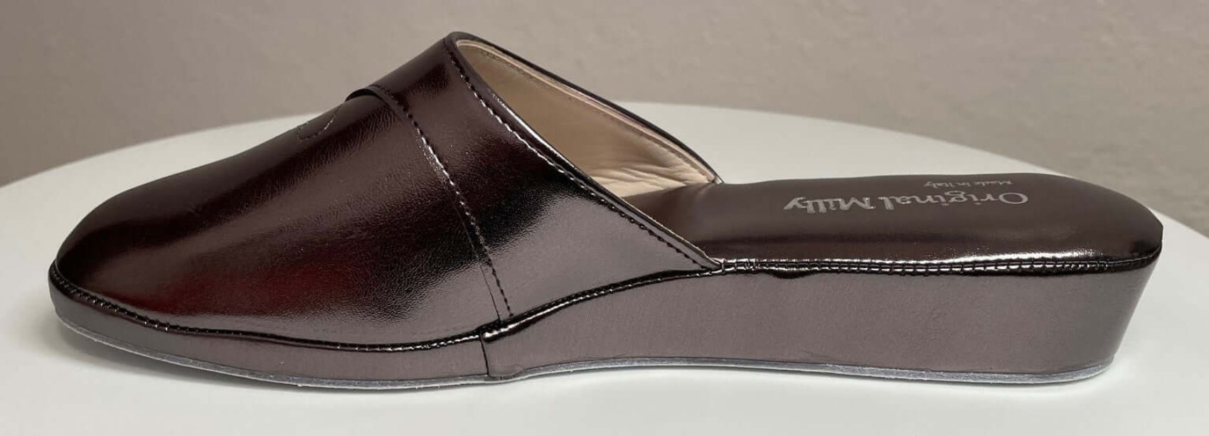 3200 Ecopelle Piombo Suola Bufalo Ciabatte da camera Donna Original Milly Made in Italy