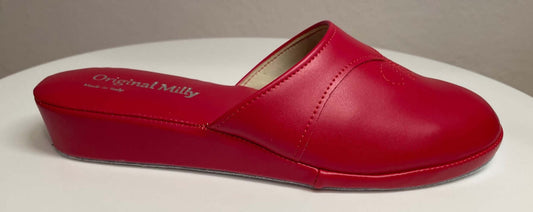 3200 Ecopelle Rosso Suola Bufalo Ciabatte da camera Donna Original Milly Made in Italy