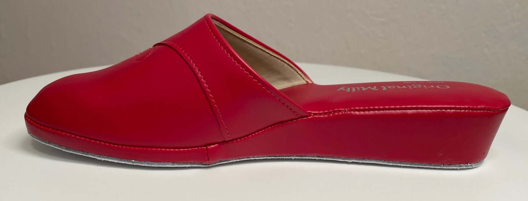 3200 Ecopelle Rosso Suola Bufalo Ciabatte da camera Donna Original Milly Made in Italy