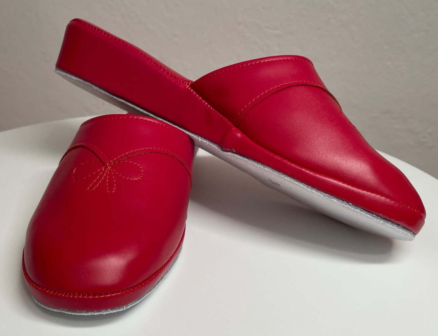 3200 Ecopelle Rosso Suola Bufalo Ciabatte da camera Donna Original Milly Made in Italy