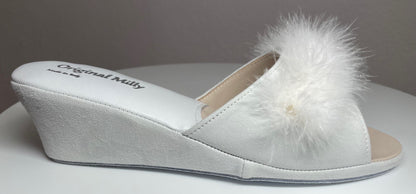 Original Milly 0029 Camoscio Bianco (PelleTop) Ciabatta da camera Donna