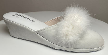 Original Milly 0030 Camoscio Bianco (PelleTop) Ciabatta da camera Donna