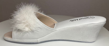 Original Milly 0029 Camoscio Bianco (PelleTop) Ciabatta da camera Donna