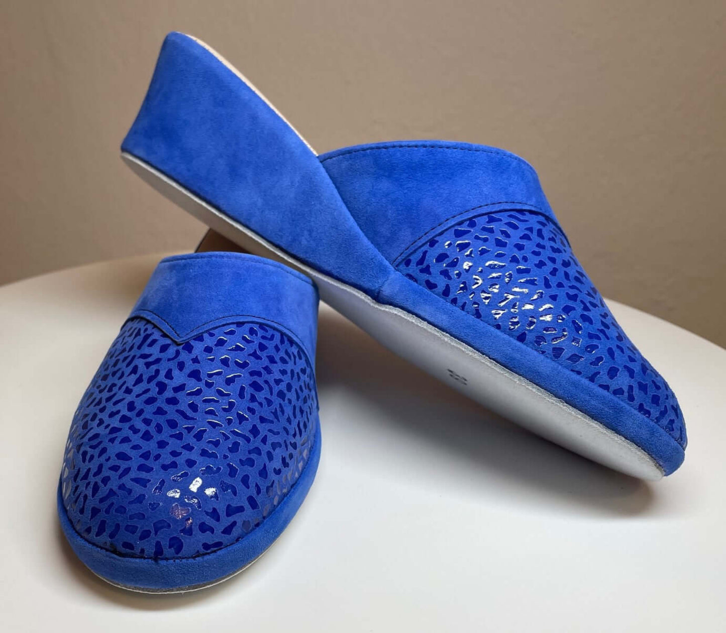 3500 Camoscio Blu suola Bufalo Ciabatte da camera Donna Original Milly Made in Italy