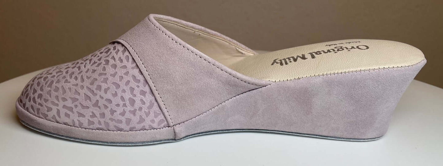 3500 Camoscio Peonia suola Bufalo Ciabatte da camera Donna Original Milly Made in Italy