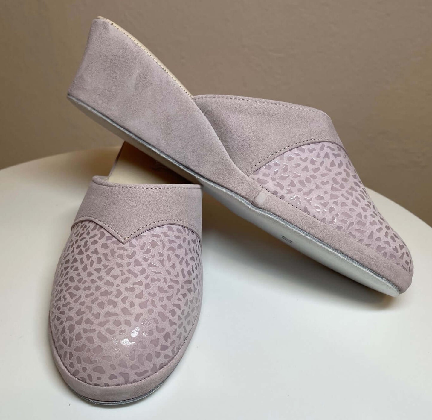 3500 Camoscio Peonia suola Bufalo Ciabatte da camera Donna Original Milly Made in Italy