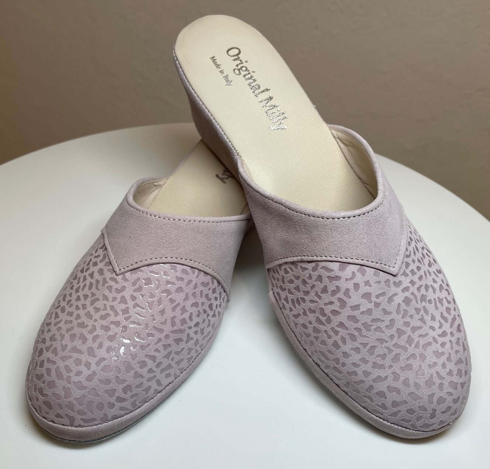 3500 Camoscio Peonia suola Bufalo Ciabatte da camera Donna Original Milly Made in Italy