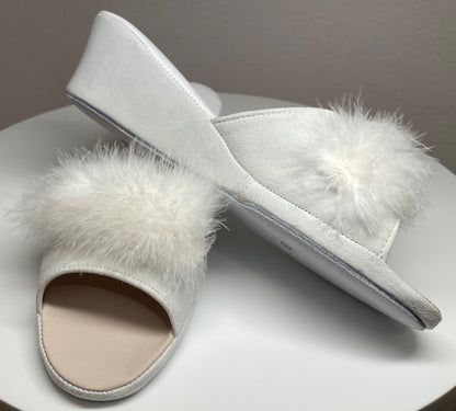 Original Milly 0029 Camoscio Bianco (PelleTop) Ciabatta da camera Donna