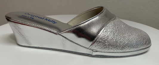 4000 Ecopelle Argento Suola Bufalo Ciabatte da camera Donna Original Milly Made in Italy