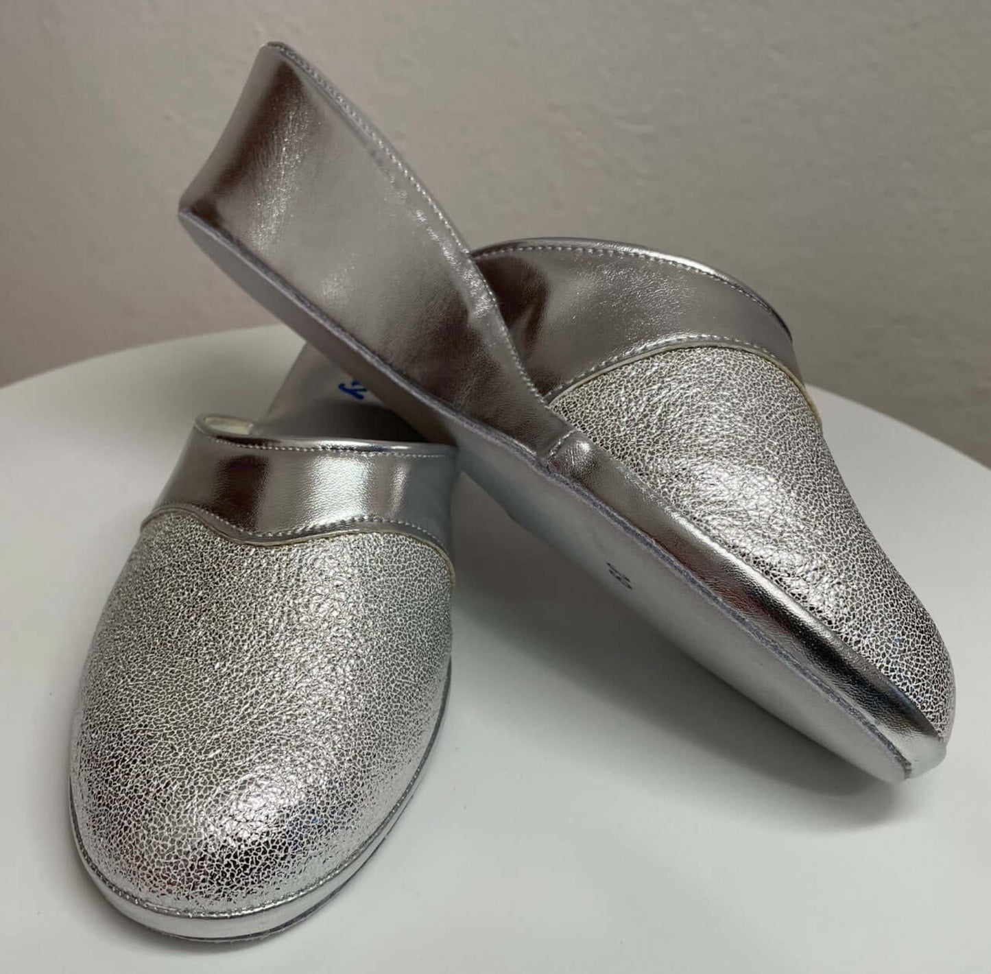 4000 Ecopelle Argento Suola Bufalo Ciabatte da camera Donna Original Milly Made in Italy