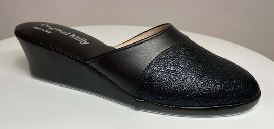 4000 Ecopelle Nero Suola Bufalo Ciabatte da camera Donna Original Milly Made in Italy