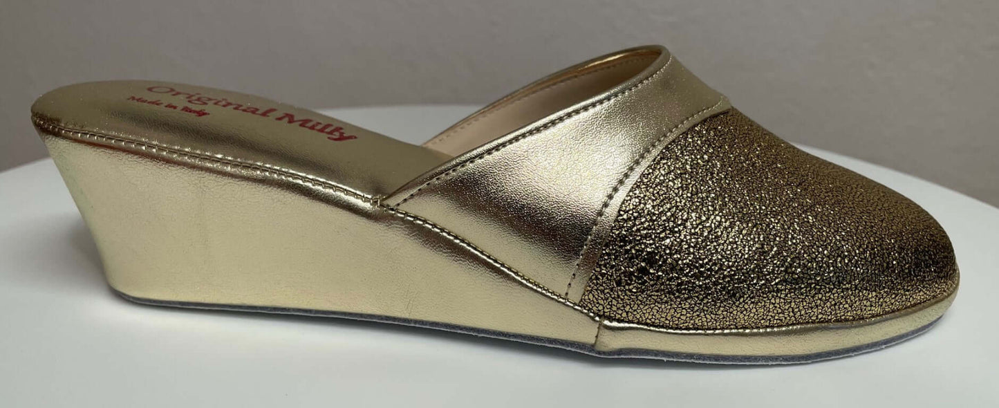 4000 Ecopelle Oro Suola Bufalo Ciabatte da camera Donna Original Milly Made in Italy