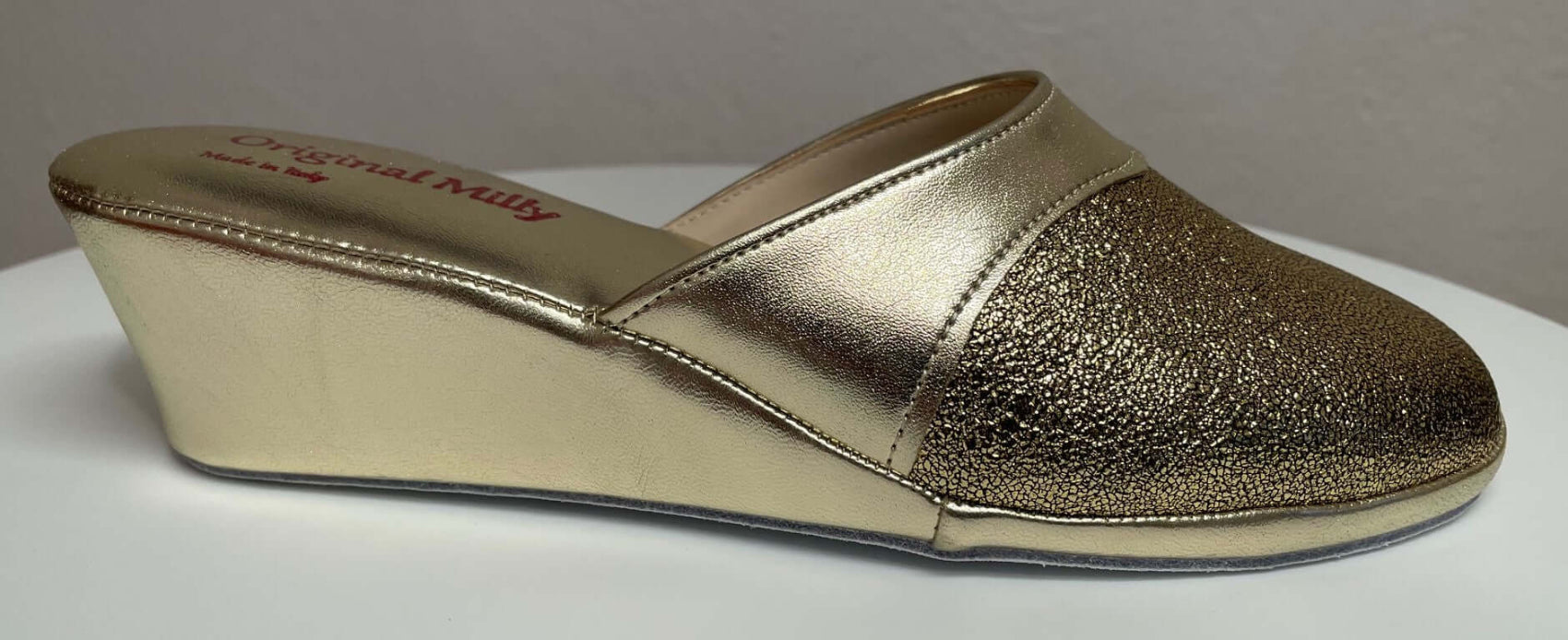 4000 Ecopelle Oro Suola Bufalo Ciabatte da camera Donna Original Milly Made in Italy