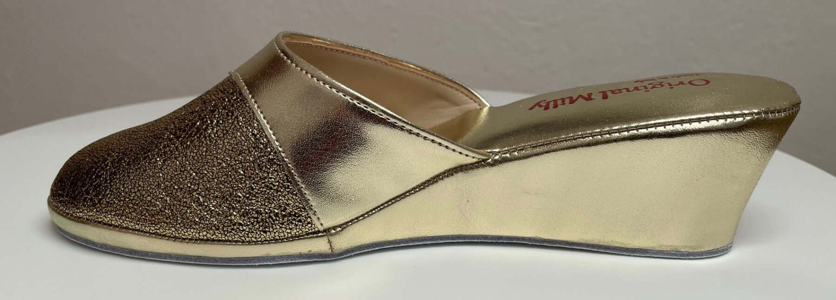 4000 Ecopelle Oro Suola Bufalo Ciabatte da camera Donna Original Milly Made in Italy