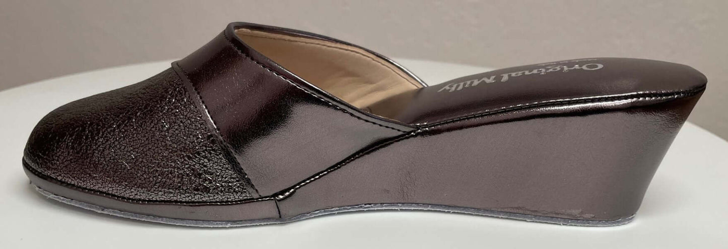 4000 Ecopelle Piombo Suola Bufalo Ciabatte da camera Donna Original Milly Made in Italy