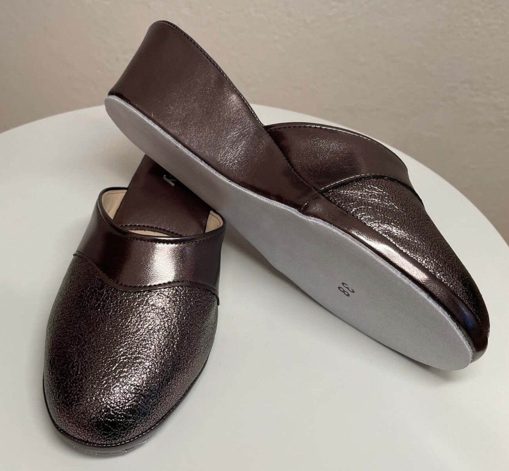 4000 Ecopelle Piombo Suola Bufalo Ciabatte da camera Donna Original Milly Made in Italy