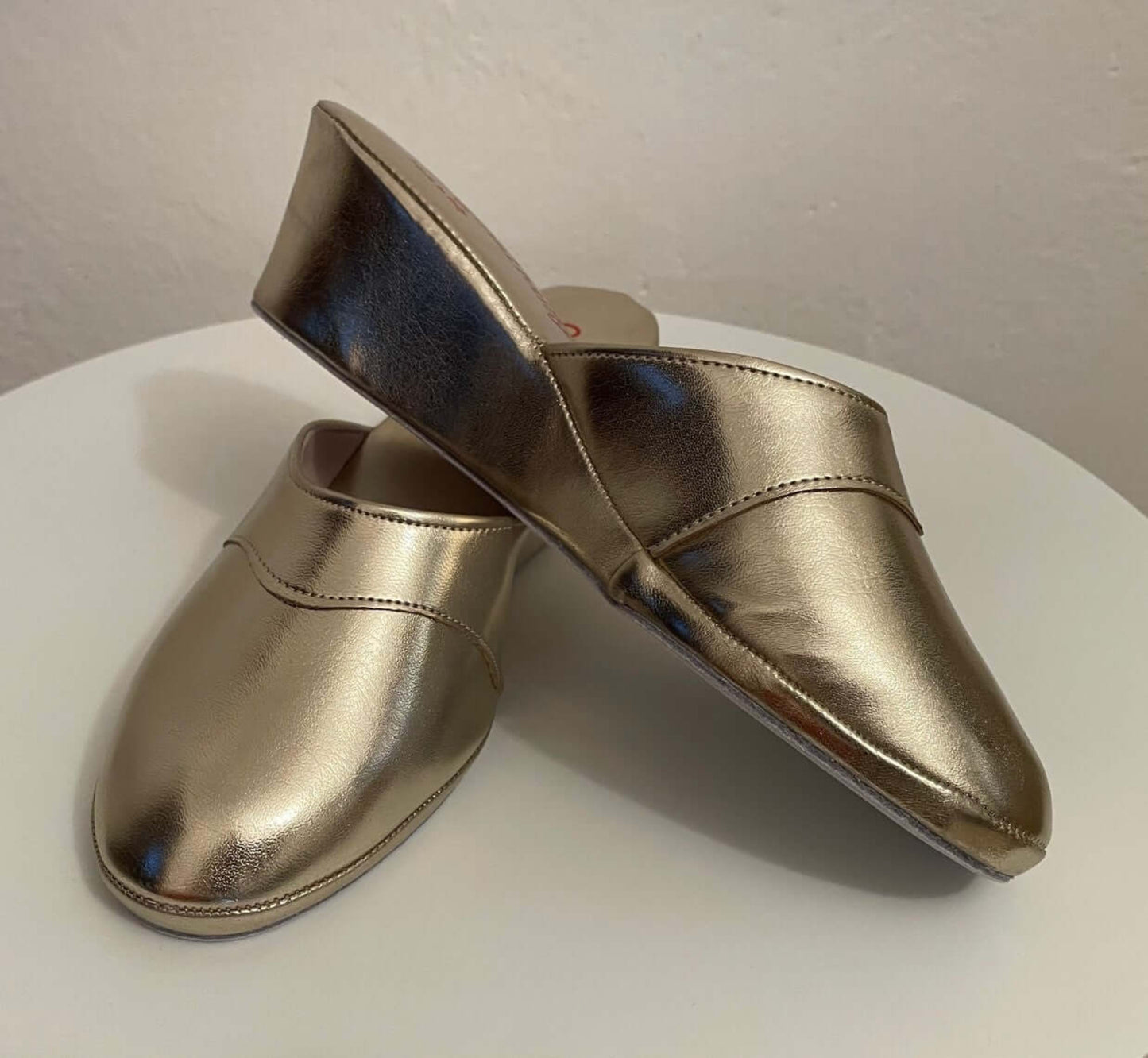 4001 Ecopelle Oro suola Bufalo Ciabatte da camera Donna Original Milly Made in Italy