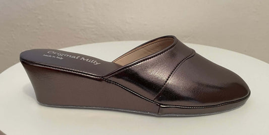 4001 Ecopelle Piombo suola Bufalo Ciabatte da camera Donna Original Milly Made in Italy