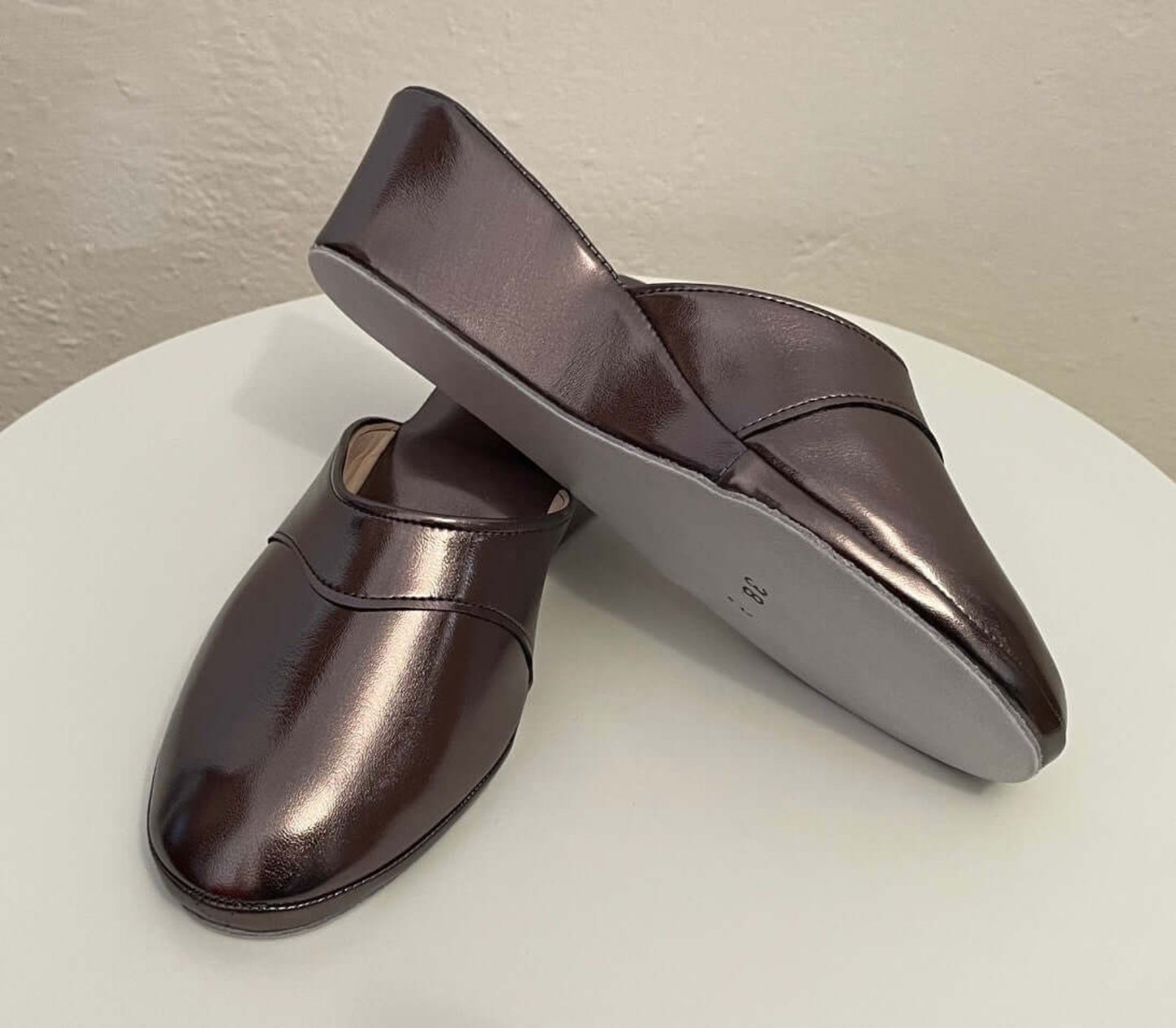 4001 Ecopelle Piombo suola Bufalo Ciabatte da camera Donna Original Milly Made in Italy