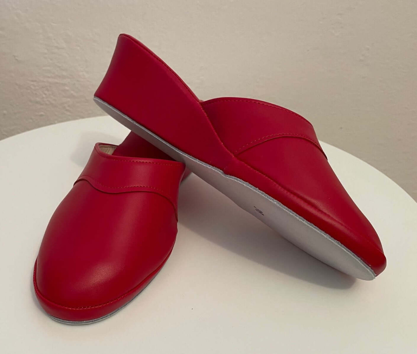 4001 Ecopelle Rosso suola Bufalo Ciabatte da camera Donna Original Milly Made in Italy