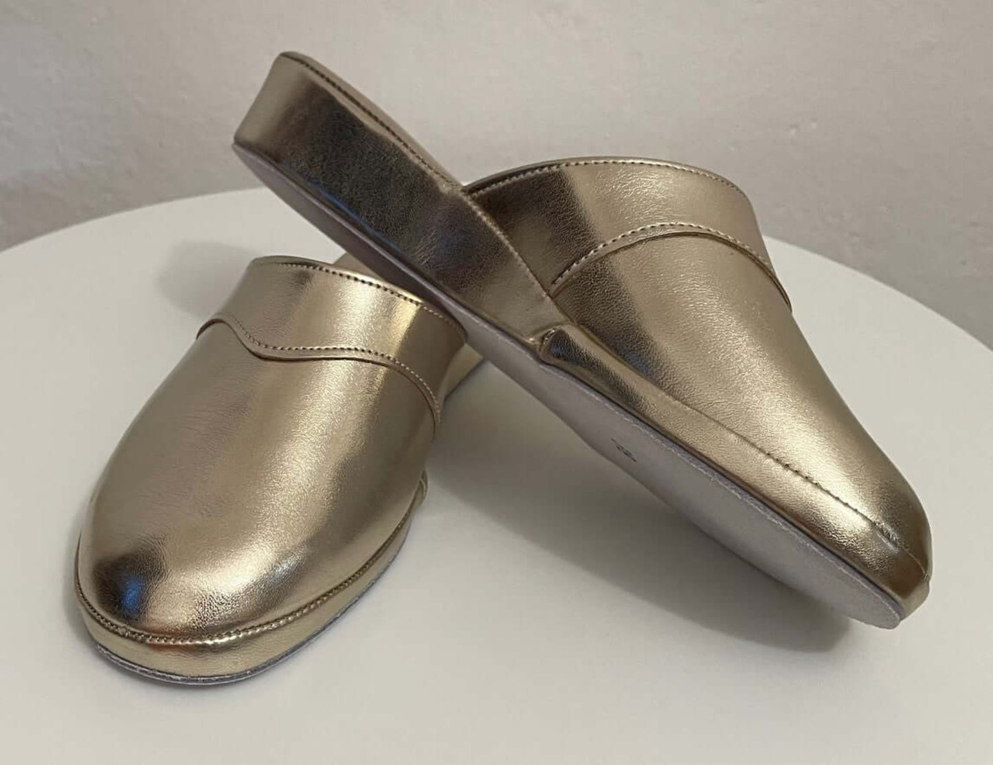 4002 Ecopelle Oro suola Bufalo Ciabatte da camera Donna Original Milly Made in Italy