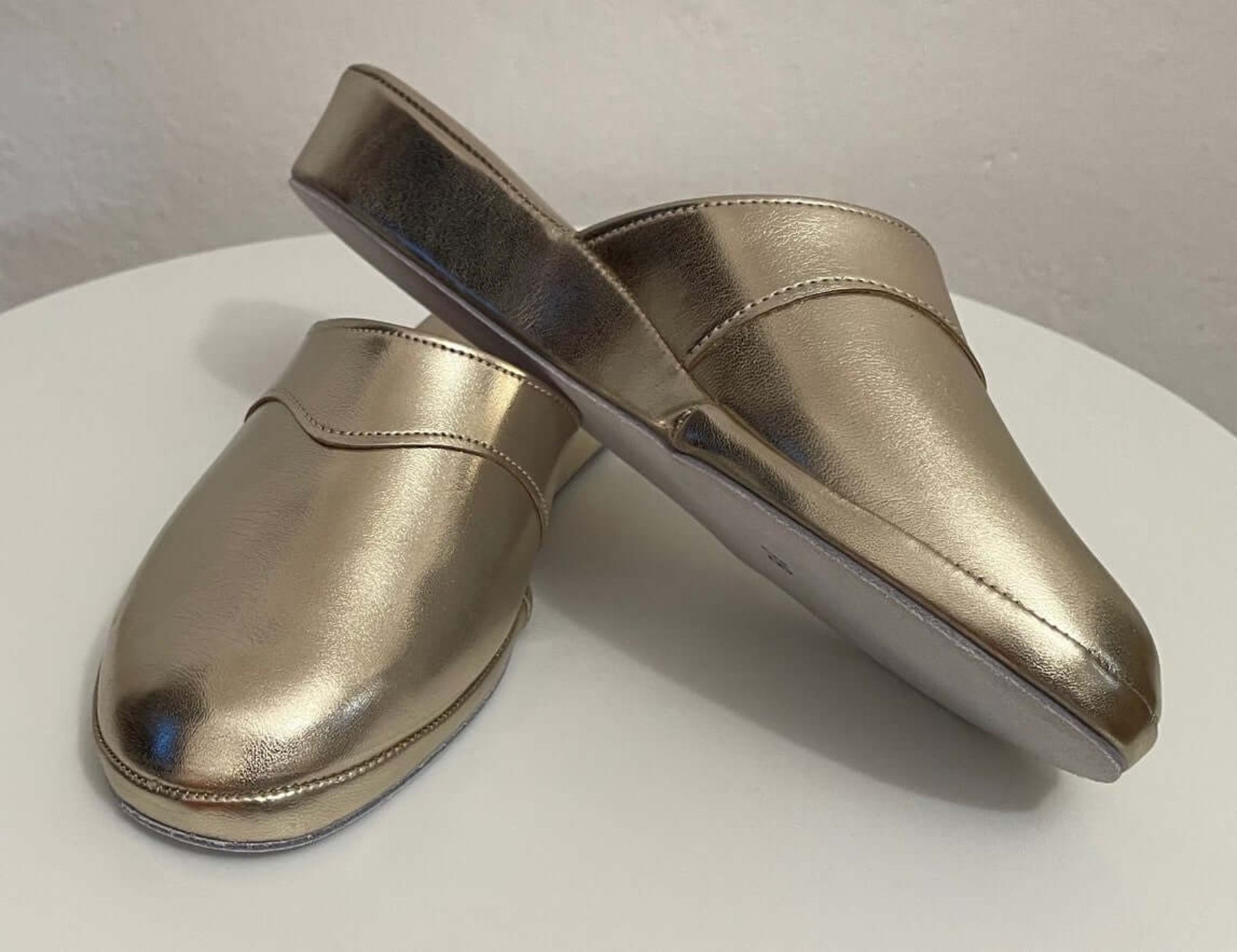 4002 Ecopelle Oro suola Bufalo Ciabatte da camera Donna Original Milly Made in Italy