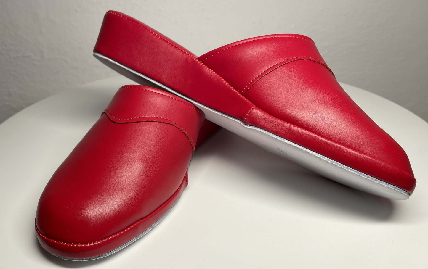 4002 Ecopelle Rosso Suola Bufalo Ciabatte da camera Donna Original Milly Made in Italy