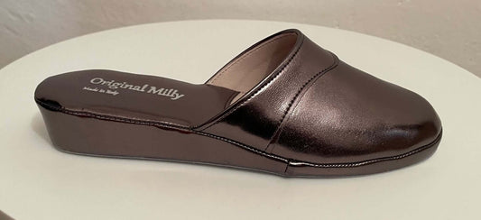 4002 Ecopelle piombo suola Bufalo Ciabatte da camera Donna Original Milly Made in Italy