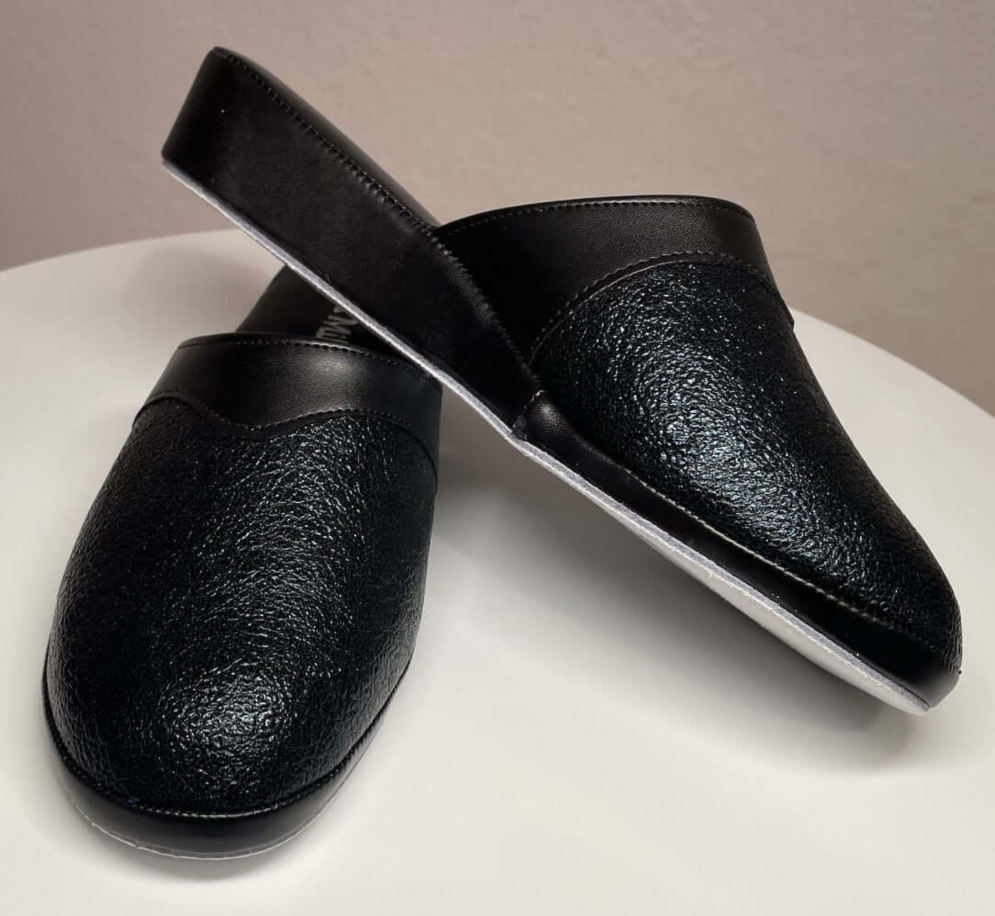 4200 Ecopelle Nero Suola Bufalo Ciabatte da camera Donna Original Milly Made in Italy