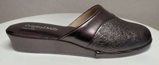 4200 Ecopelle Piombo Suola Bufalo Ciabatte da camera Donna Original Milly Made in Italy