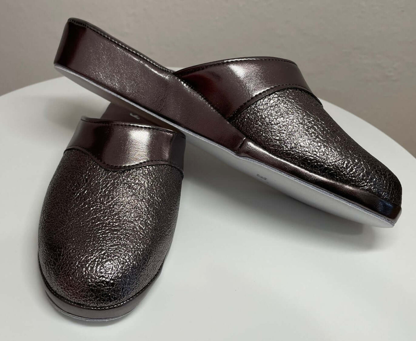 4200 Ecopelle Piombo Suola Bufalo Ciabatte da camera Donna Original Milly Made in Italy