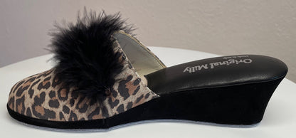 Original Milly 0300 Camoscio Leopardo (PelleTop) Ciabatta da camera Donna