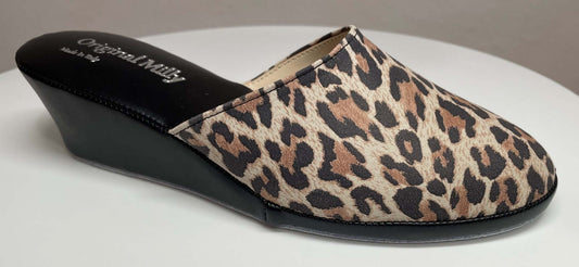 5000 Camoscio Leopardo suola Bufalo Ciabatte da camera Donna Original Milly Made in Italy