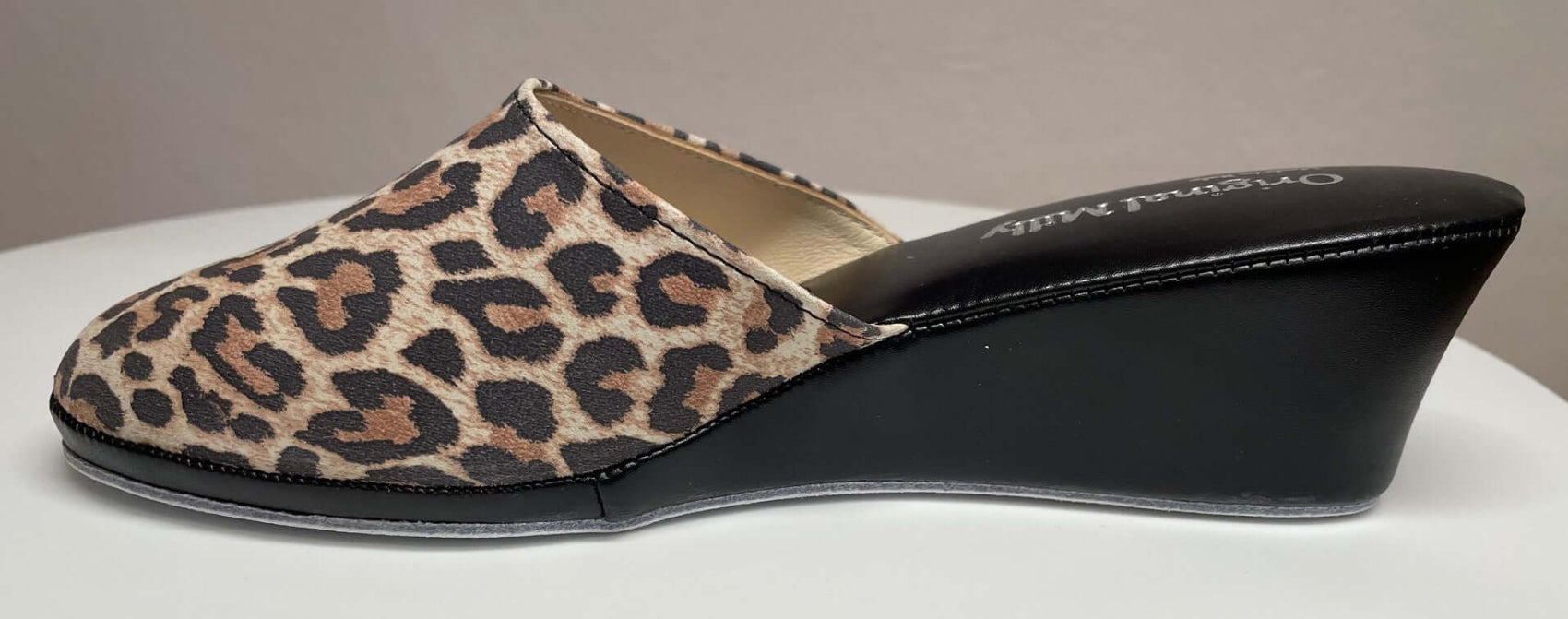 5000 Camoscio Leopardo suola Bufalo Ciabatte da camera Donna Original Milly Made in Italy