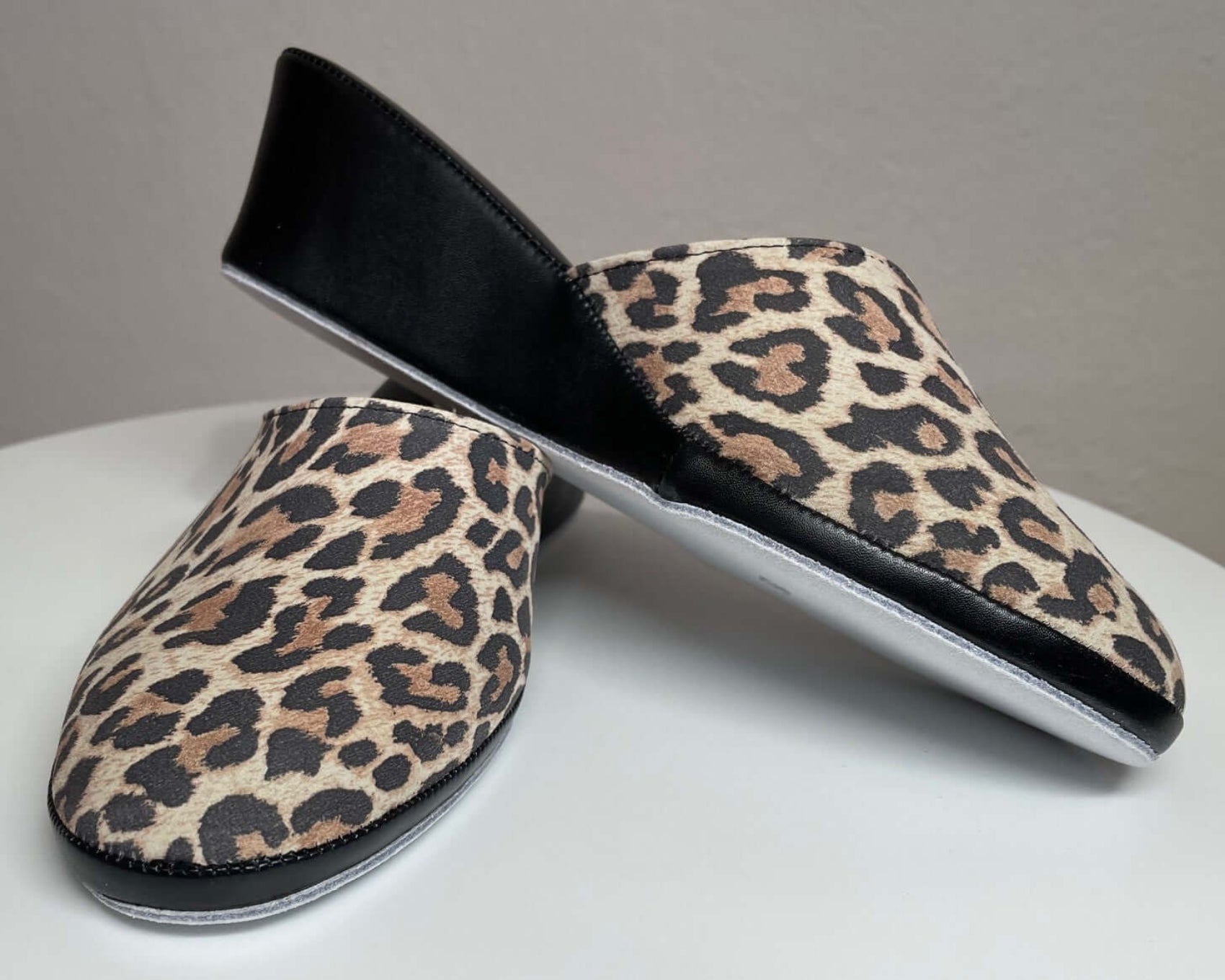 5000 Camoscio Leopardo suola Bufalo Ciabatte da camera Donna Original Milly Made in Italy