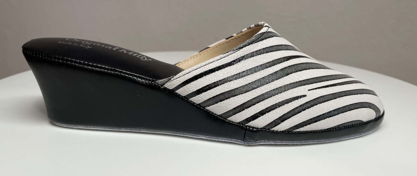 5000 Camoscio Zebrato Nero suola Bufalo Ciabatte da camera Donna Original Milly Made in Italy