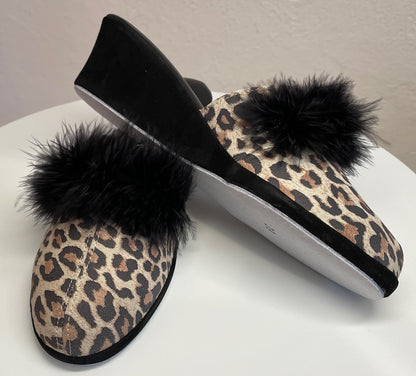 Original Milly 0300 Camoscio Leopardo (PelleTop) Ciabatta da camera Donna