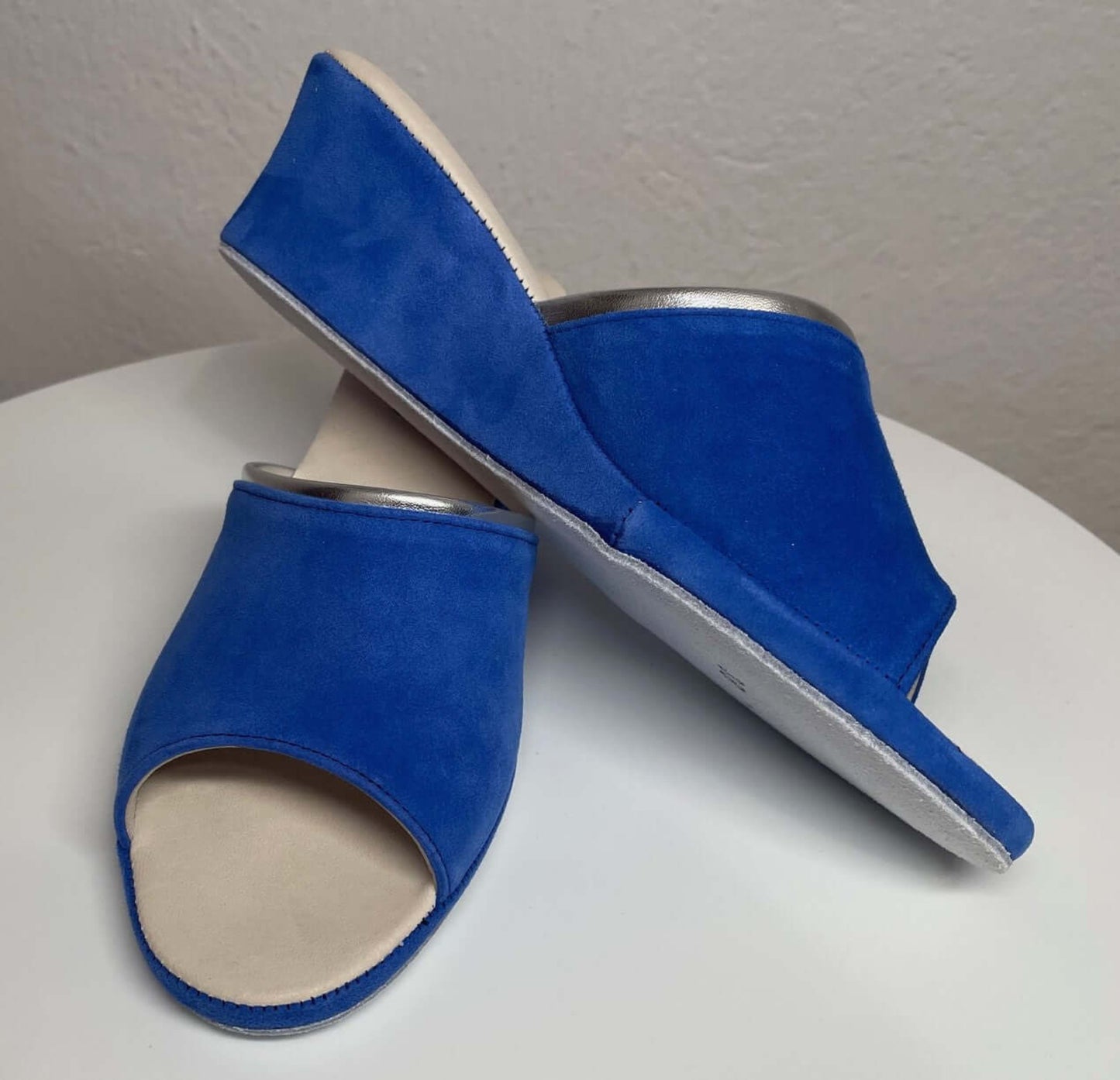 7000 Camoscio Blu suola Bufalo Ciabatte da camera Donna Original Milly Made in Italy