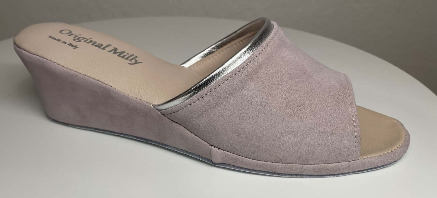 7000 Camoscio Peonia suola Bufalo Ciabatte da camera Donna Original Milly Made in Italy