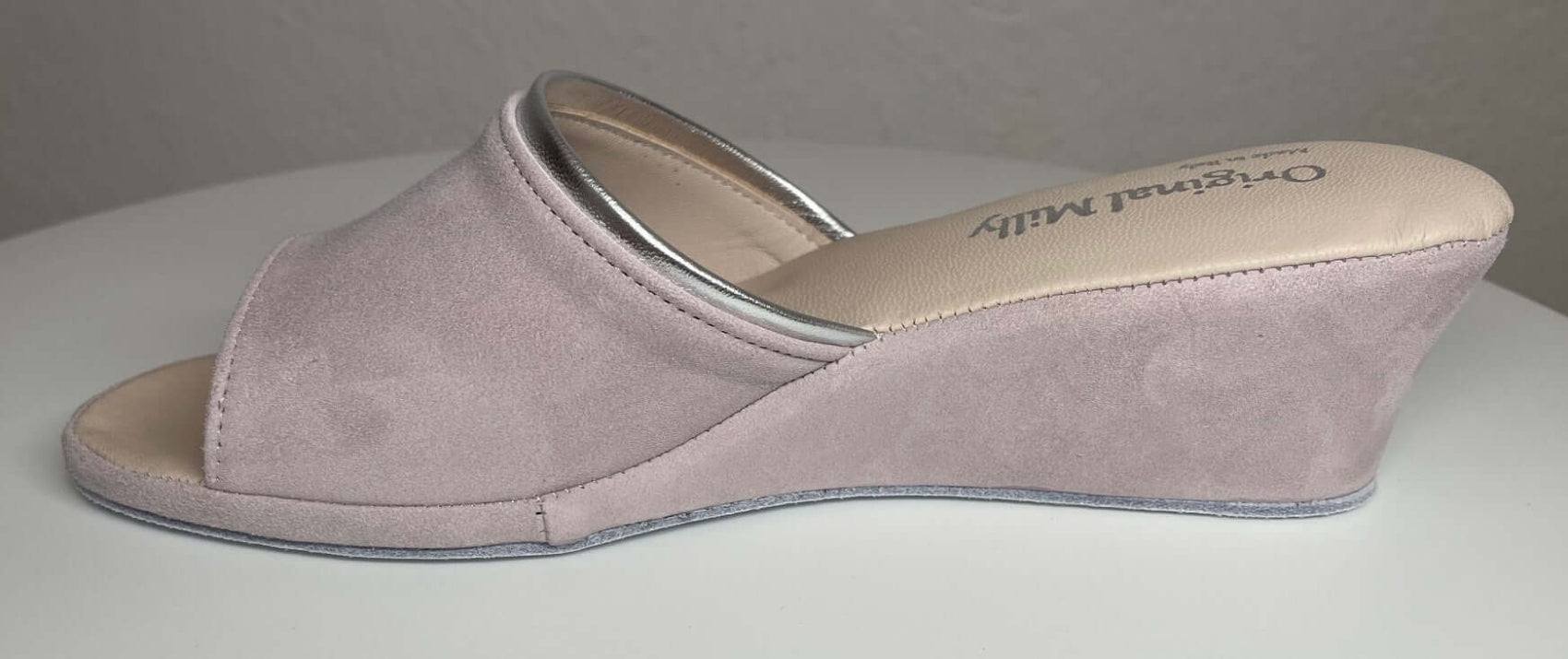 7000 Camoscio Peonia suola Bufalo Ciabatte da camera Donna Original Milly Made in Italy