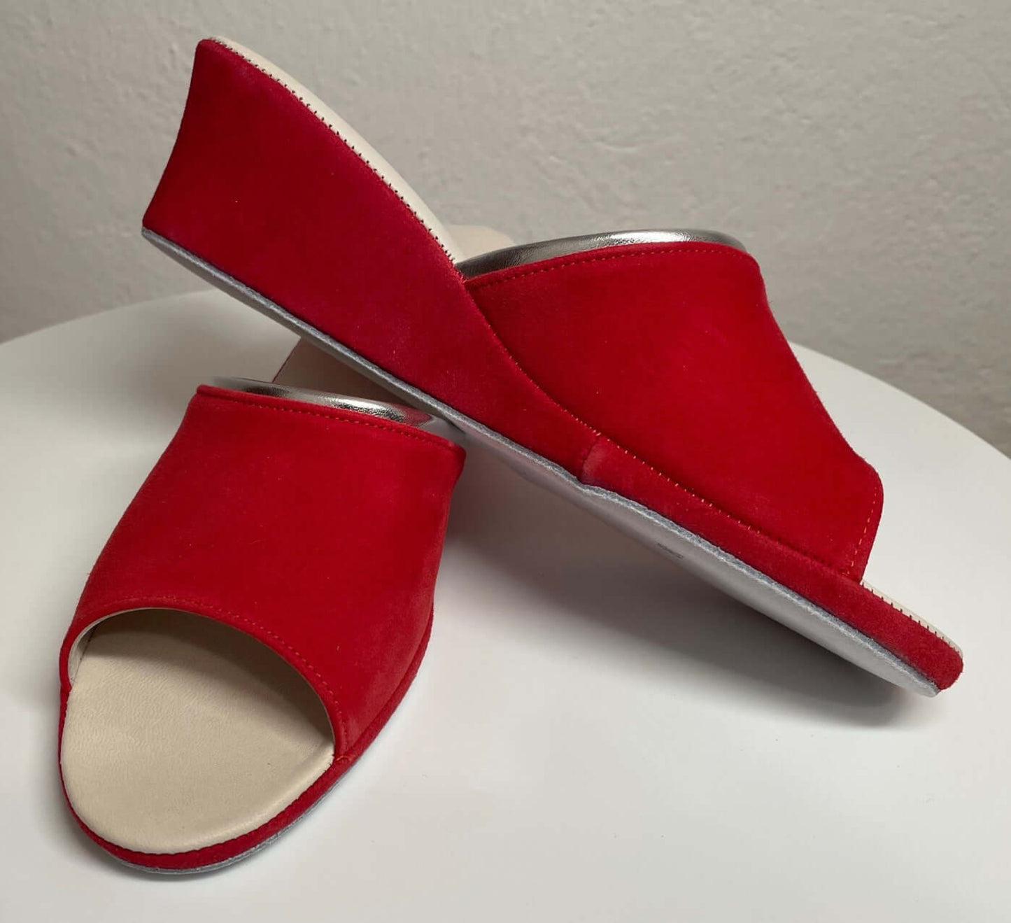 7000 Camoscio Rosso suola Bufalo Ciabatte da camera Donna Original Milly Made in Italy