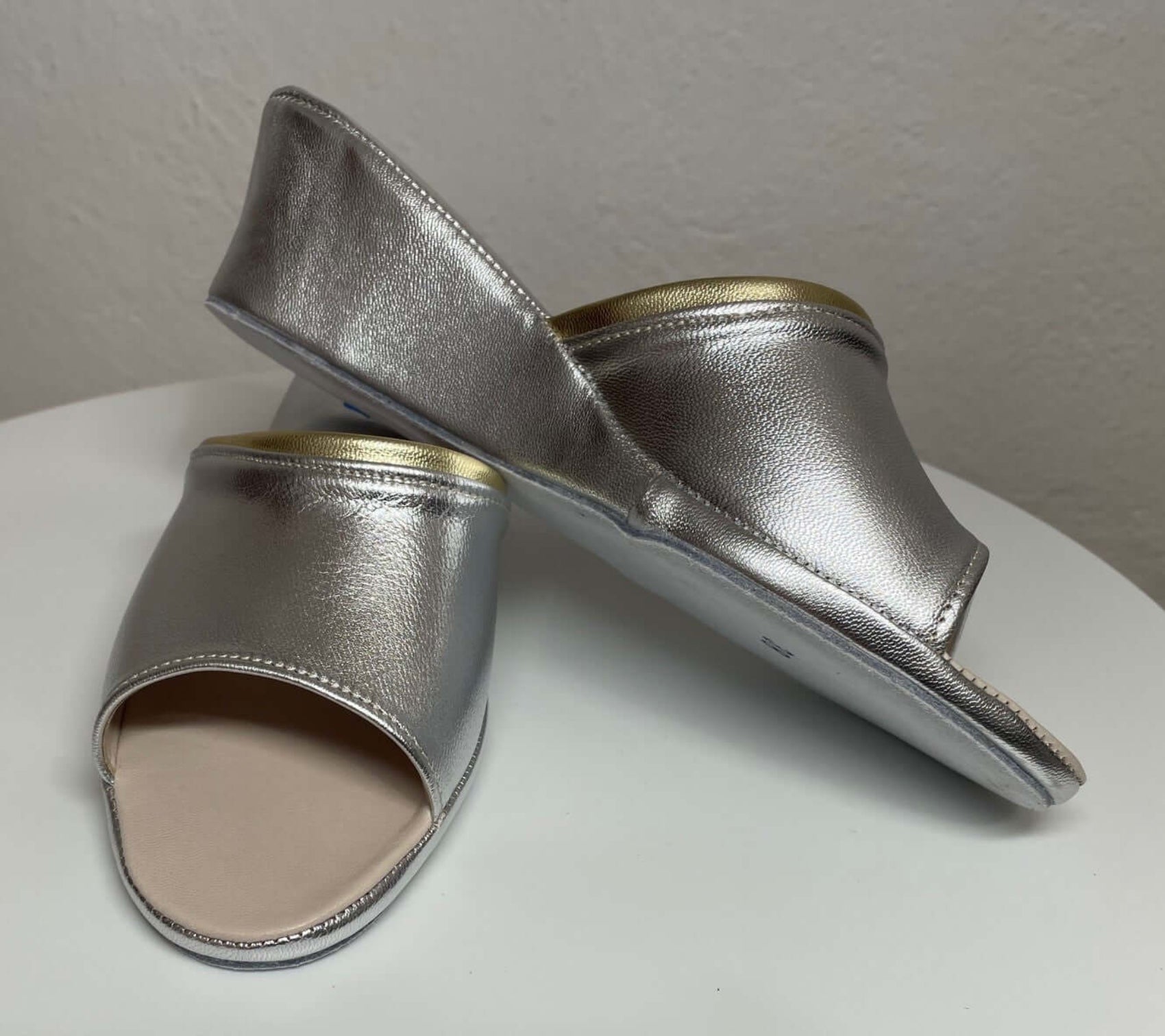 7000 Nappa Argento suola Bufalo Ciabatte da camera Donna Original Milly Made in Italy