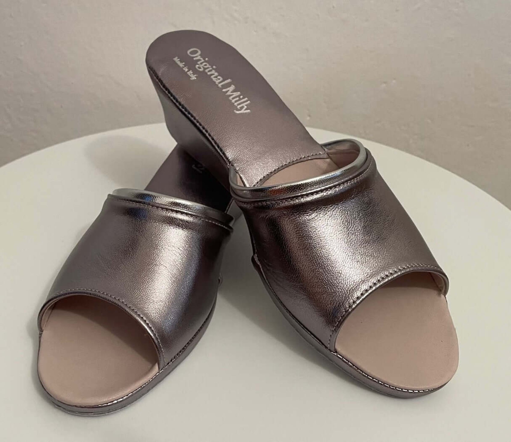 7000 Nappa Piombo suola Bufalo Ciabatte da camera Donna Original Milly Made in Italy