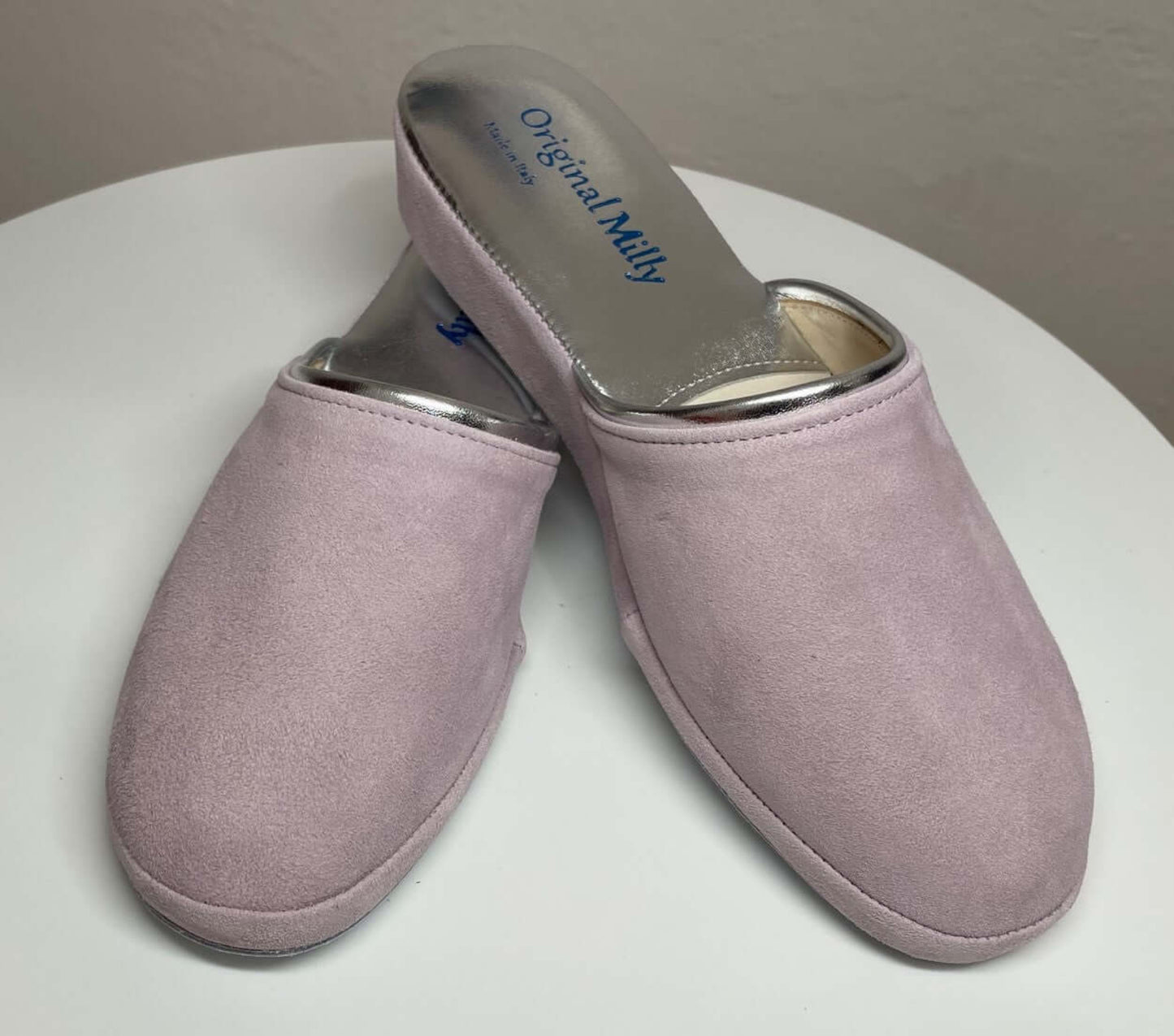 7200 Camoscio Peonia suola Bufalo Ciabatte da camera Donna Original Milly Made in Italy