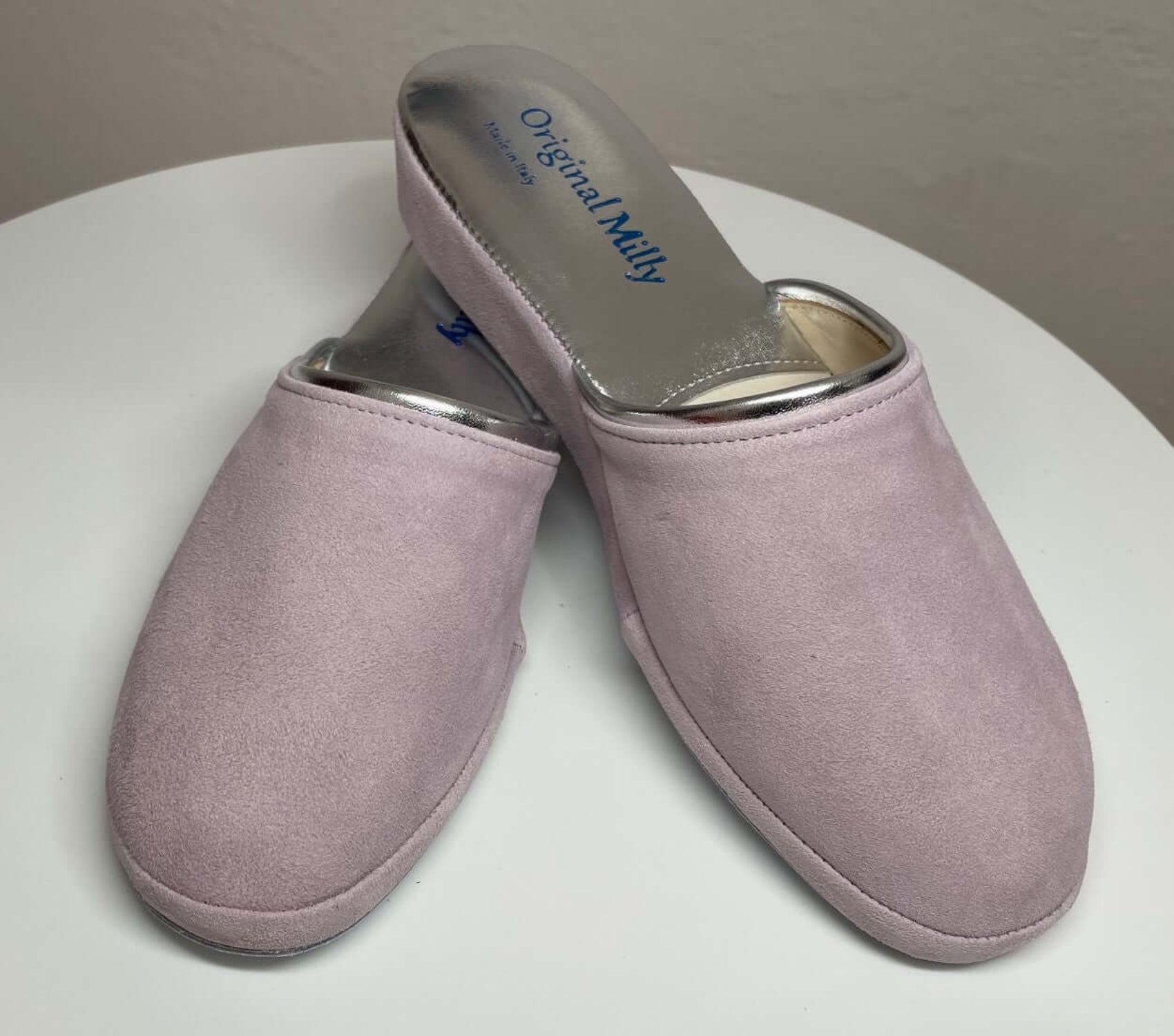 7200 Camoscio Peonia suola Bufalo Ciabatte da camera Donna Original Milly Made in Italy